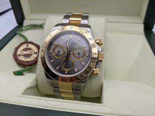 Rolex Daytona 116523 Stainless Steel 18k Yellow Gold 40mm Cosmograph Box,  Papers
