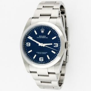 Rolex Oyster Perpetual Stainless Steel Blue Dial 116000 Watch 36mm Random S/n