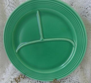 Fiesta Vintage 1936 - 1951 Divided Compartment Plate Light Green 11 1/2 Inch