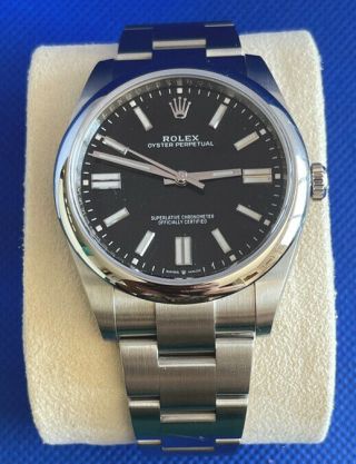 2020 Rolex Oyster Perpetual 41 124300 Black Dial Stainless Full Set