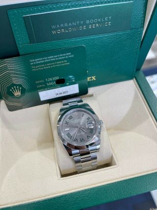 Rolex Datejust 41 Wimbledon 126300 Stainless Steel Box Papers 2021