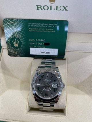 Rolex Datejust 41 Wimbledon 126300 Stainless Steel Box Papers 2021 3