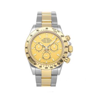 Rolex Cosmograph Daytona Auto 40mm Steel Yellow Gold Mens Bracelet Watch 116523