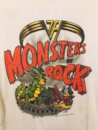 Vintage 1988 Van Halen Monsters Of Rock Tour Shirt Single Stitch