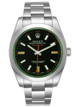 Rolex Milgauss 116400gv Black Dial Green Crystal Watch 2021 Boxpaper 40mm