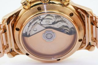 Cyma heavy 18K yellow gold automatic chronograph skeleton back men ' s watch 5