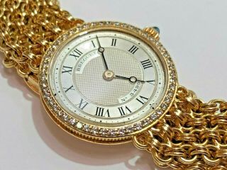 Ladies Elegant Breguet 18k Yellow Gold Diamond Watch On Bracelet