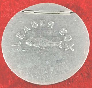 Vintage Aluminum Fishing Leader Can With Felt Pads - 3 7/8 " Diameter