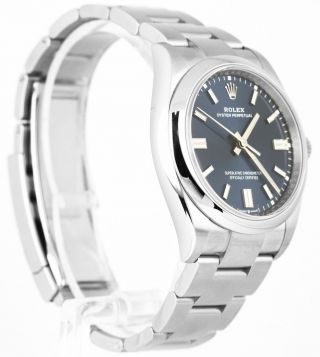 Rolex Oyster Perpetual 36mm Stainless Steel Blue Stick Watch 126000 3