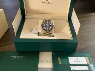 Rolex Submariner Date Oyster Perpetual Men Wristwatch Gold Steel 2020 116613ln