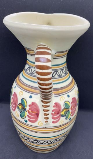 Isacu Pottery Ceramic Sangria Pitcher Toledo Spain Pinched Spout 2
