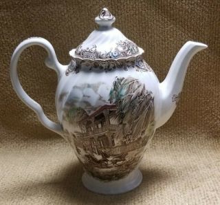 Johnson Bros Heritage Hall Coffee Pot Teapot French Provincial Staffordshire 10 "