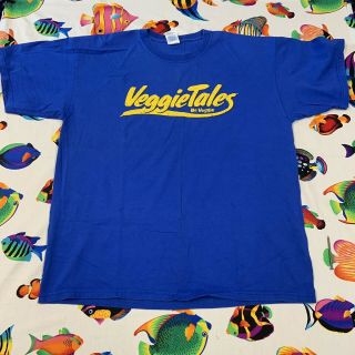 Vintage Veggie Tales " Be A Veggie " Blue T Shirt Szxl