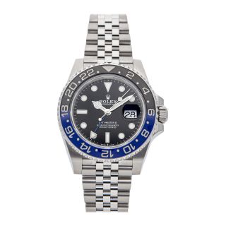 Rolex Gmt - Master Ii Batman Auto Steel Mens Jubilee Bracelet Watch 126710blnr