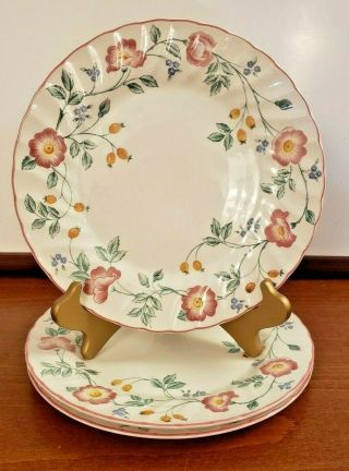 Set Of 3 Churchill Briar Rose Dinner Plates Floral China Staffordshire 10 " Pink