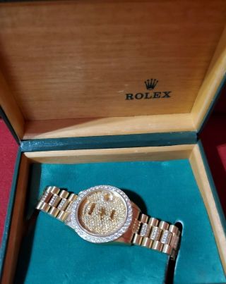 Rolex Day - Date President 18038 (diamond Bezel,  Face & Accents On Band)
