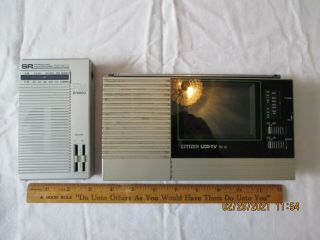 Vintage Electronic Set,  Citizen Lcd - Tv And Sears Sr Series Transistor Radio.