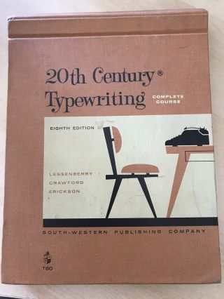 20th Century Typewriting Complete Course 1962 School Book Learn How To Type 8th