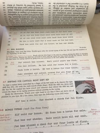 20th Century TYPEWRITING Complete Course 1962 School Book Learn How to Type 8th 2