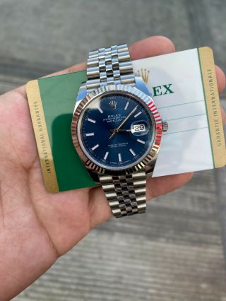 Rolex Datejust Fluted Jubilee Blue Dial 41 Mm 126334 Box & Papers 2018