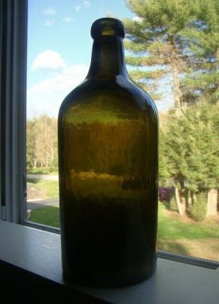 Antique Olive Green Friedrichshall - C.  Oppel & Co.  Early Mineral Water Bottle