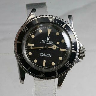 1970 Valuable Vintage Rolex Submariner Stainless Steel No Date Watch Ref.  5513