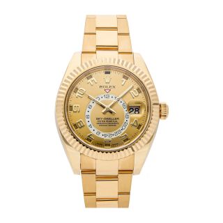 Rolex Sky - Dweller Auto Yellow Gold Mens Oyster Bracelet Watch Date Gmt 326938