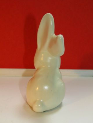 Vintage Shawnee Pottery Miniature Bunny Rabbit Figurine Satin Cream Color 4 1/8 