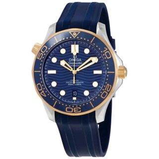 Omega Seamaster Automatic Chronometer Steel & 18kt Yellow Gold Blue Dial Men 