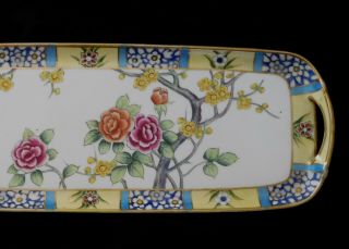 Vintage Nippon Handled Hand Painted Porcelain Floral Vanity Dresser Tray