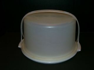 Vintage Tupperware Sheer Cake Taker Carrier Keeper Base 684,  Lid 683,  Handle 624