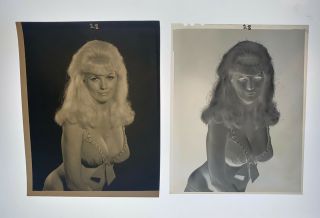 Vintage Nude Bunny Yeager Pin - Up 4x5 Film Negative & Photo Self Portrait 28