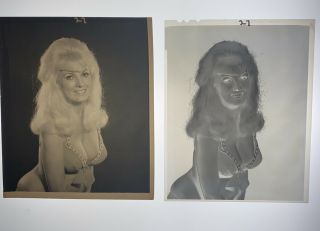 Vintage Nude Bunny Yeager Pin - Up 4x5 Film Negative & Photo Self Portrait 27