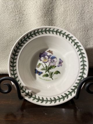 Portmeirion Botanic Garden Rimmed Cereal Soup Bowl Viola Hybridia - Pansy