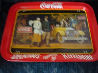 Vintage 1987 Coca Cola Folding Tray - Tv Lap Tray Folding Legs Touring Car