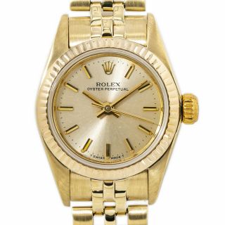 Rolex Oyster Perpetual 67197 18kt Yellow Gold Jubilee Lady ' s Watch 24mm 4