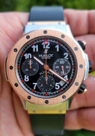 Hublot B Flyback 18k Rose Gold/ss 42.  5mm Automatic Box/papers Full Set