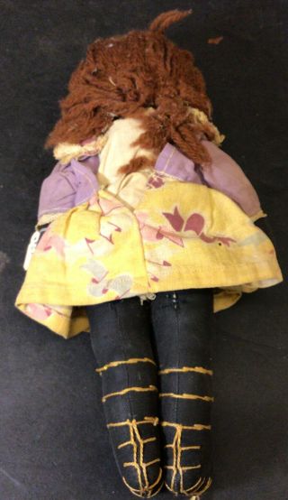 Antique CLOTH Hand Made RAG DOLL Black African - American 2