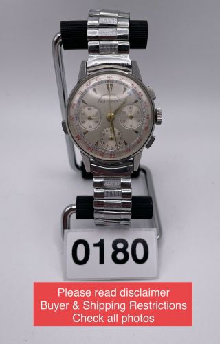 Rare 1950s Heuer Abercrombie Fitch Auto - Graph Chronograph Watch Needs Service