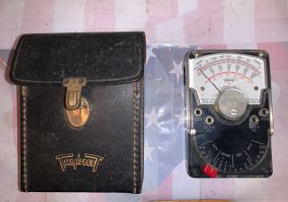 Vintage Triplett Model 310 Vom Type 2 Multimeter W/ Leather Case Usa Made
