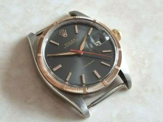 Vintage Rolex Oysterdate Precision Rose Gold Bezel Watch Ref.  6694,  1975