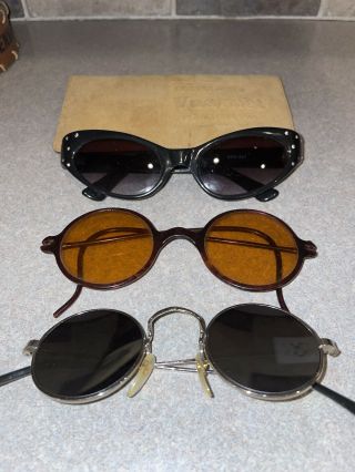 3 Pairs Vintage Sunglasses,  Vuarnet Glasses Case