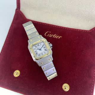 Ladies Cartier Santos Galbee 18k Gold & Steel Automatic - Box &