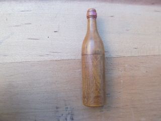 Antique Rare Miniature Wood Bottle And Dice Miniature