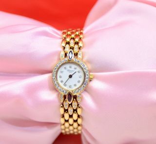 Chopard 18k Yellow Gold Watch W/diamonds,  Rubies