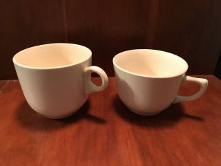 Vintage Usa Pottery Coffee Tea Cup Mug Set Of 2 Unmatched Off White