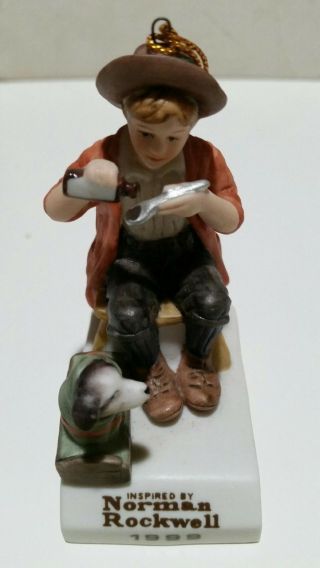 Vintage Norman Rockwell Figurine,  Collectable Holiday Ornament,  1999,  Rare