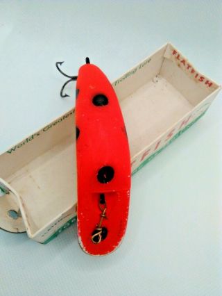 Old Lure Vintage Helin L9 Flatfish In Red/orange Color Great For Pike /walleye.