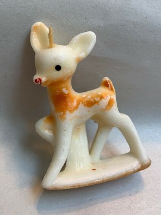 Vintage Christmas Candle Rudolph The Red Nosed Reindeer Small 3 " Deer Rlm M1