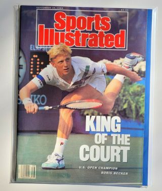1989 Sports Illustrated Us Open Champion Boris Becker No Label Ex
